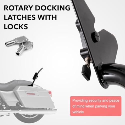 Gamyipp Adjustable One-Piece Sissy Bar Passenger Backrest with Lock for Harley Touring Road King Street Glide Road Glide Electra Glide CVO FLHR FLHX FLHT FLTR (Black, Fit for 2009-2023 Touring)