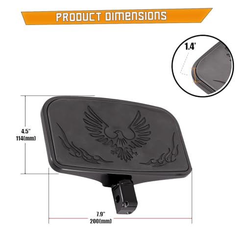 Kinglemc Chome Front Rear Rider Passenger Floorboard FootPeg for Kawasaki (Eagle 7.9 * 4.5", Black)