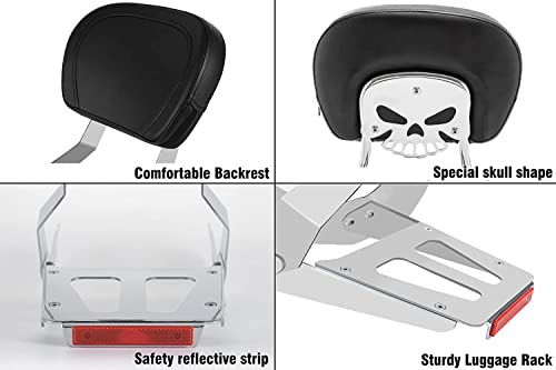 Kinglemc Powersports Sissy Bar with Backrest Luggage Rack for Yamaha XVS 950 V Star 950 2009-2017