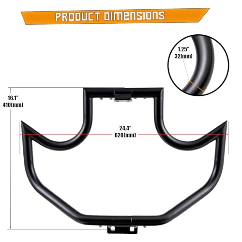 Kinglemc Crash Bar Engine Guard Highway Bar for Harley Davidson Sportster Iron 883 XL883N 2009-22;1200 Custom XL1200C 2004-22;Roadster XL1200R 883 XL883 XL883C '04-08; Superlow XL1200T 14-22 (Black-C)