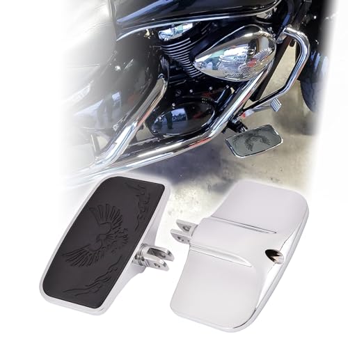 Kinglemc Front Rear Rider Passenger Floorboard FootPeg for Honda, Suzuki, Triumph,CAN-AM, Gold Wing (Eagle 7.9 * 4.5", Silver)