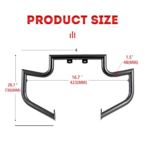 Gamyipp 1.5" Fat Crash Bar Engine Guard Highway Freeway Bar for Honda VT1300 Interstate Sabre Stateline 1300 (Black)