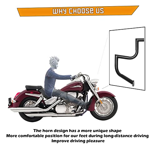 Kinglemc Engine Guard Highway Freeway Crash Bar for Honda VTX 1300 R S C Models 1300R 1300C 1300S (Black)