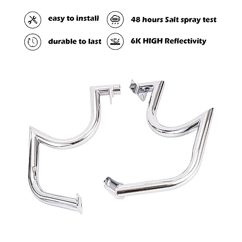 Kinglemc Engine Guard Highway Crash Bar for Kawasaki Vulcan 900 VN900 Classic Custom 06-2019(Mustache Silver)