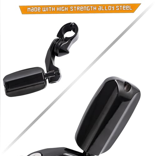 Kinglemc Highway Peg Footpeg Fit 1.25" Adjustable Engine Guard Crash Bar for Harley Davidson, Honda, Yamaha, Kawasaki, Suzuki, Indian, Triumph, Motorcycle(Black-Skull)