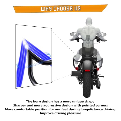 Kinglemc Crash Bar Engine Guard Highway Bar for Harley Davidson Sportster Iron 883 XL883N 2009-22;1200 Custom XL1200C 2004-22;Roadster XL1200R 883 XL883 XL883C '04-08; Superlow XL1200T 14-22 (Black-C)