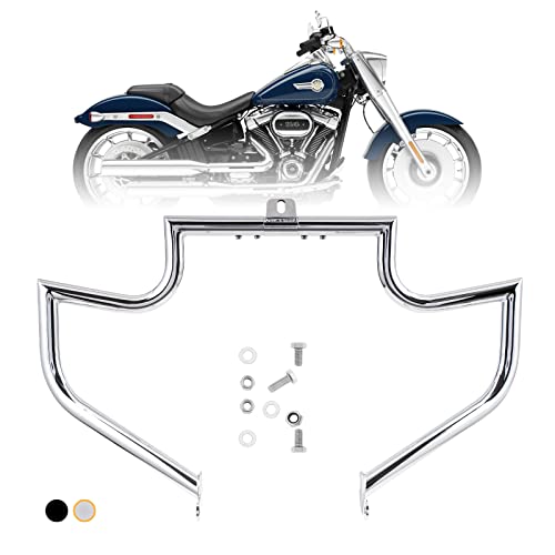 Kinglemc Crash Bar Engine Guard Highway Freeway Bar for Harley Davidson Softail FL Deluxe Fat Boy Slim Heritage Springer Classic Cross Bones 2000-2017 (Silver)