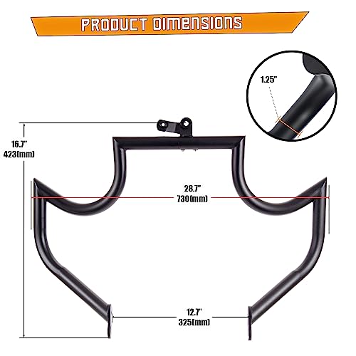 Kinglemc Engine Guard Highway Freeway Crash Bar for Honda VTX 1300 R S C Models 1300R 1300C 1300S (Mustache Black)