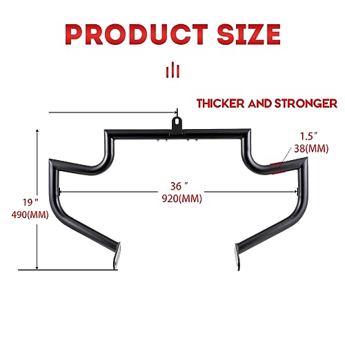 Gamyipp 1.5" Fat Crash Bar Engine Guard Highway Bar for Kawasaki Vulcan 900 VN900 Custom Classic 2006-2023 (Black)