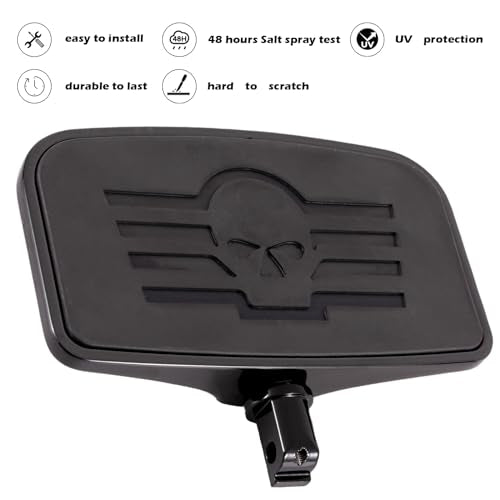 Kinglemc Front Rear Rider Passenger Floorboard FootPeg for Victory/Indian (Skull, Black)