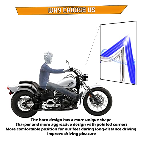 Kinglemc Crash Bar Engine Guard Highway Freeway Bar for Yamaha VStar dragstar 400 650 (Mustache Silver)