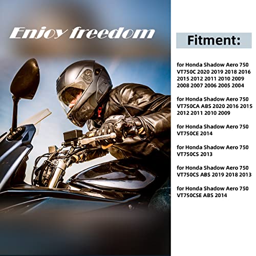 Gamyipp Powersports Sissy Bar with Backrest Flag Pattern Luggage Rack for Honda Shadow Aero VT 750 VT750CS 2004 to 2020 (Silver)