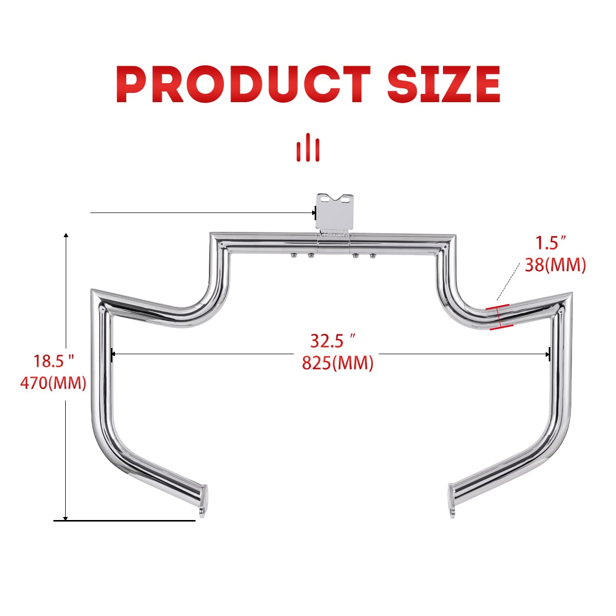 Gamyipp 1.5" Crash Bar Engine Guard Highway Freeway Bar for Kawasaki Vulcan 1500 VN1500 VN1500D VN1500E VN1500N Classic (Silver)