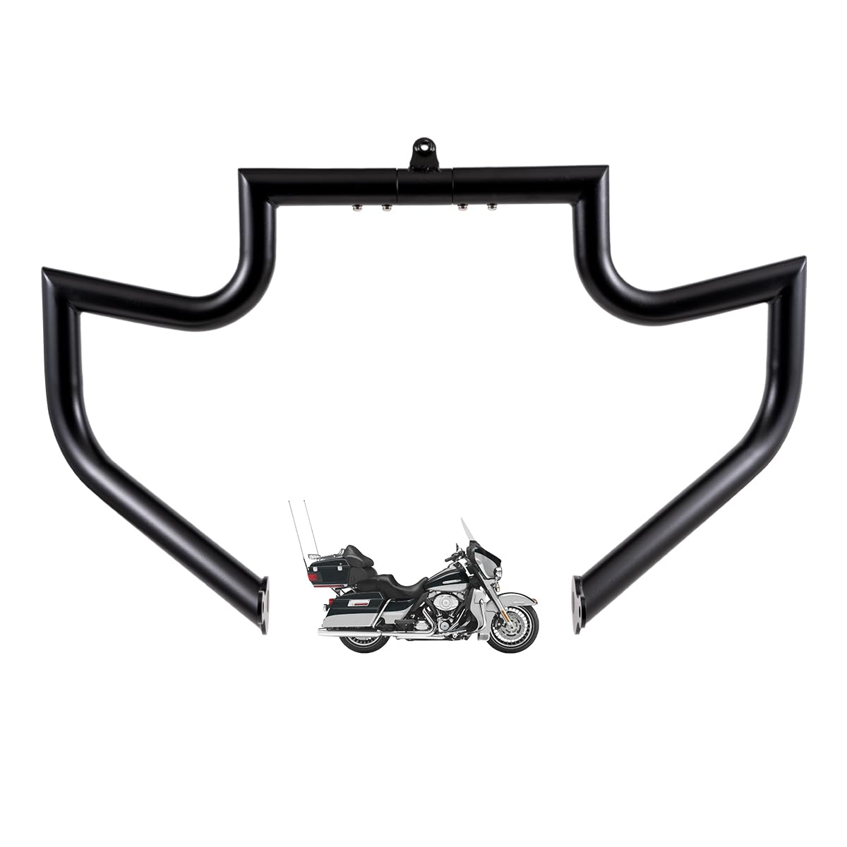 Gamyipp 1.5" Crash Bar Engine Guard Highway Freeway Bar for Harley Davidson Touring Road Glide Road King Street Glide Electra Glide CVO and Trike Models (Fit for 2009-2023 Touring, Matte Black)