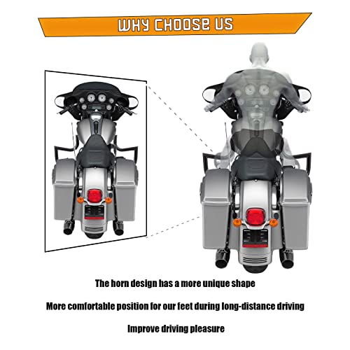 Kinglemc Gloss Black Crash Bar Engine Guard Highway Bar for Harley Davidson Touring Road Glide Road King Street Glide Electra Glide CVO and Trike Models (Fit for Touring 2009-2023)