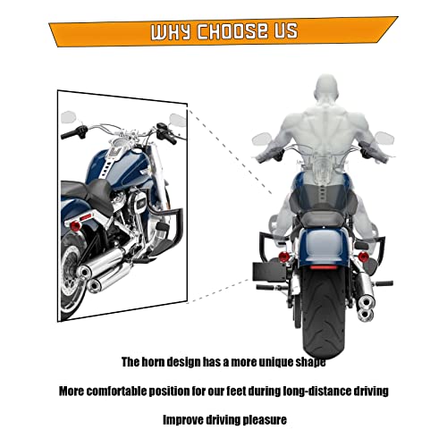 Kinglemc Crash Bar Engine Guard Highway Freeway Bar for Harley Davidson Softail FL Deluxe Fat Boy Slim Heritage Springer Classic Cross Bones 2000-2017(Black)