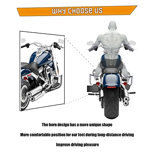 Kinglemc Crash Bar Engine Guard Highway Freeway Bar for Harley Davidson Softail FL Deluxe Fat Boy Slim Heritage Springer Classic Cross Bones 2000-2017 (Silver)