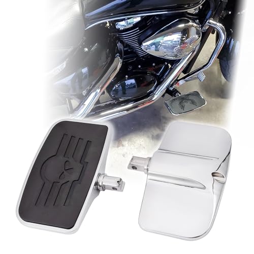 Kinglemc Front Rear Rider Passenger Floorboard FootPeg for Victory/Indian (Skull, Silver)