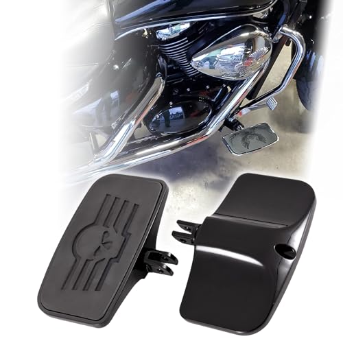 Kinglemc Front Rear Rider Passenger Floorboard FootPeg for Honda, Suzuki, Triumph,CAN-AM, Gold Wing (Skull 7.9 * 4.5", Black)