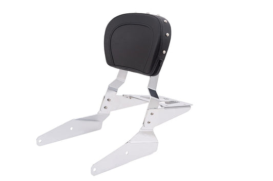 Kinglemc Powersports Sissy Bar with Backrest Luggage Rack for Yamaha Roadstar Warrior XV 1700 XV1700 2002-09(with Stud)