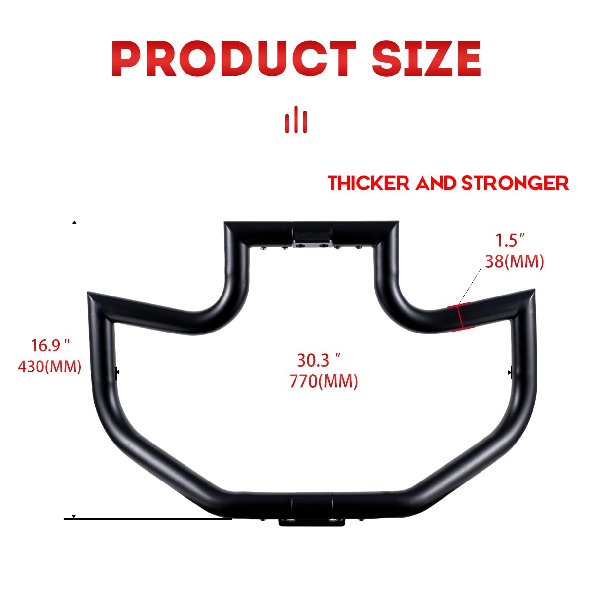 Gamyipp 1.5" Crash Bar Engine Guard Highway Freeway Bar for Harley Davidson Touring Road Glide Road King Street Glide Electra Glide CVO and Trike Models (Fit for 2009-2023 Touring, Chrome-C)