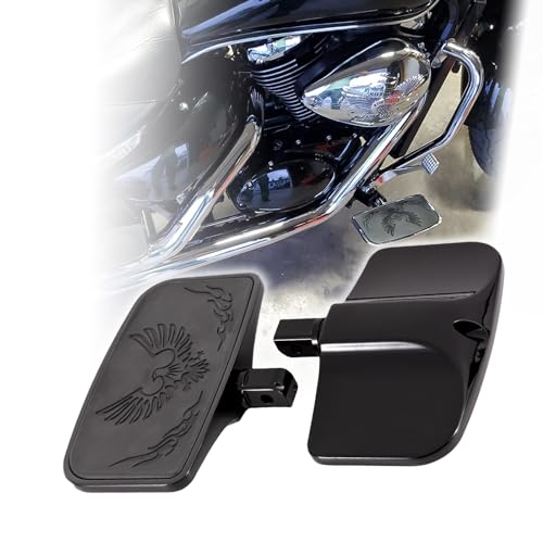 Kinglemc Chome Front Rear Rider Passenger Floorboard FootPeg for Kawasaki (Eagle 7.9 * 4.5", Black)