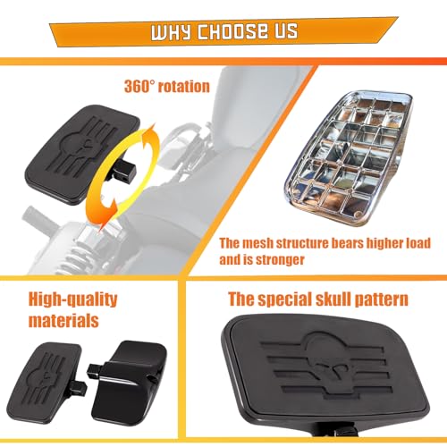 Kinglemc Front Rider Floorboard FootPeg for Honda,Yamaha,Suzuki (Skull)