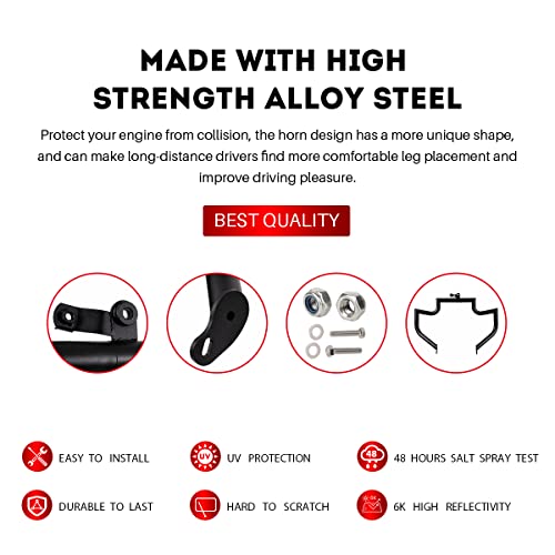 Gamyipp 1.5" Fat Crash Bar Engine Guard Highway Bar for Honda VTX 1300 R S C Models 1300R 1300C (Matte Black)