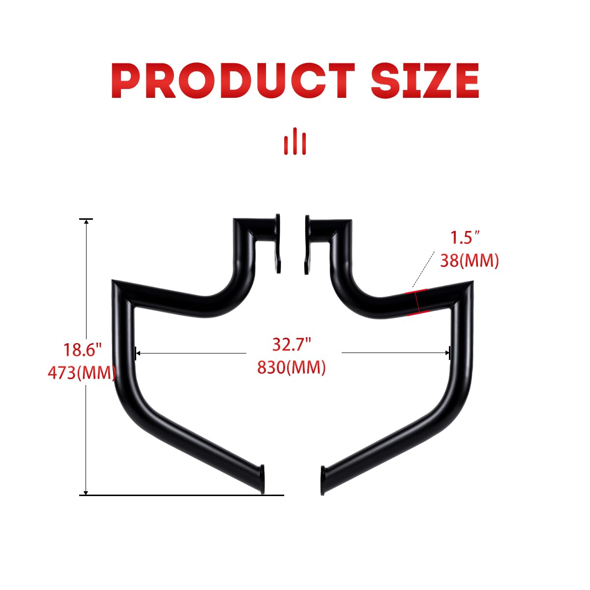 Gamyipp 1.5" Crash Bar Engine Guard Highway Bar for Honda VT750C VT750CSE Shadow Aero; VT750C2B Shadow Phantom; VT750CA Shadow Aero ABS; VT750C2 Shadow Spirit; VT750C2B Phantom (Matte Black)