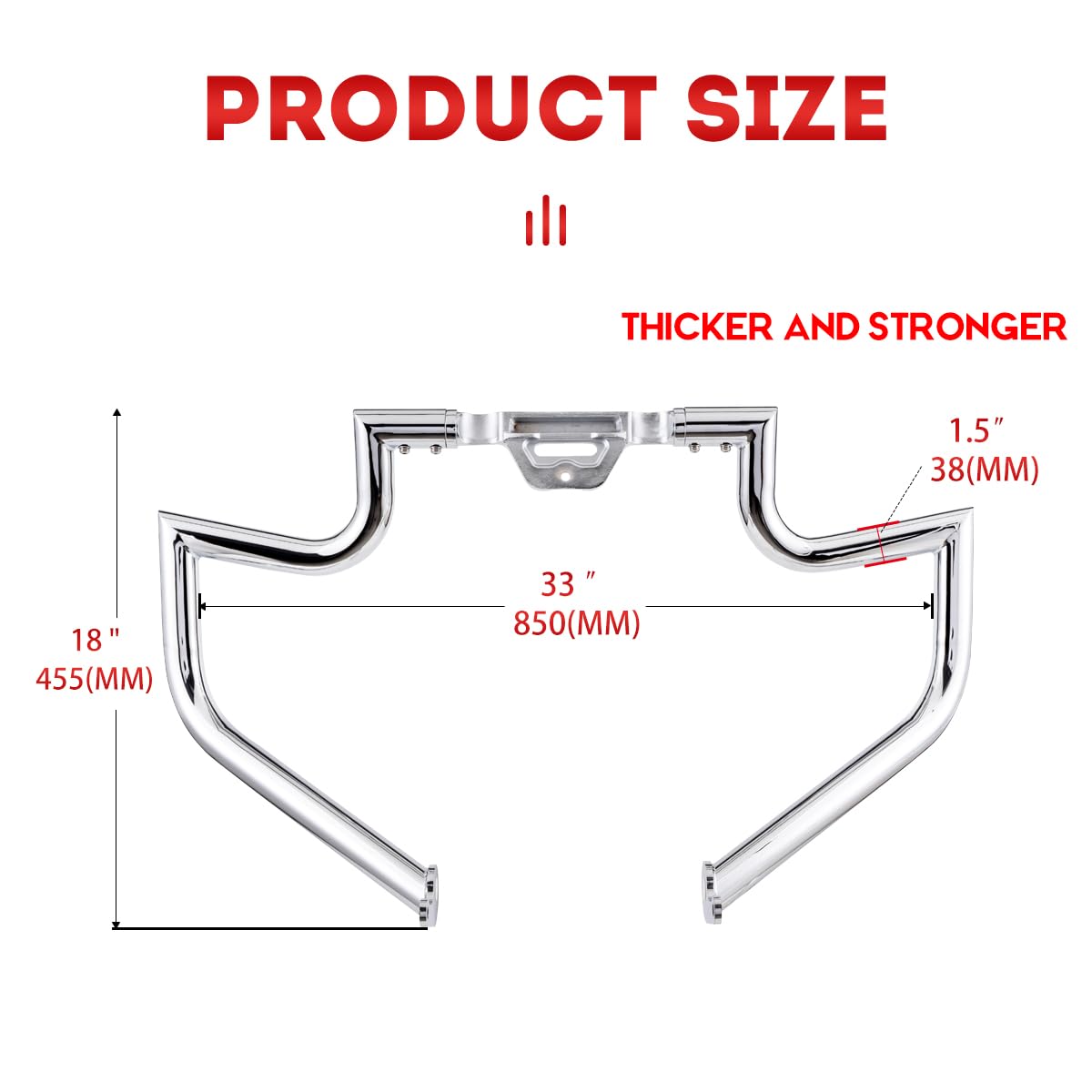 Gamyipp 1.5" Crash Bar Engine Guard Highway Freeway Bar for Harley Softail Fat boy Fat Bob Heritage Low Rider Breakout Street Bob Deluxe Models 18-2023 (Except FXDRS) (Silver)