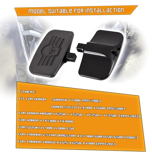 Kinglemc Front Rider Floorboard FootPeg for Honda,Yamaha,Suzuki (Skull)