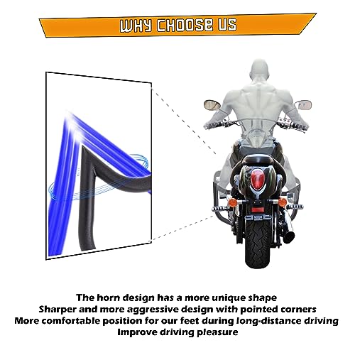 Kinglemc Engine Guard Highway Crash Bar for Kawasaki Vulcan 900 VN900 Classic Custom 06-19 (Mustache Black)