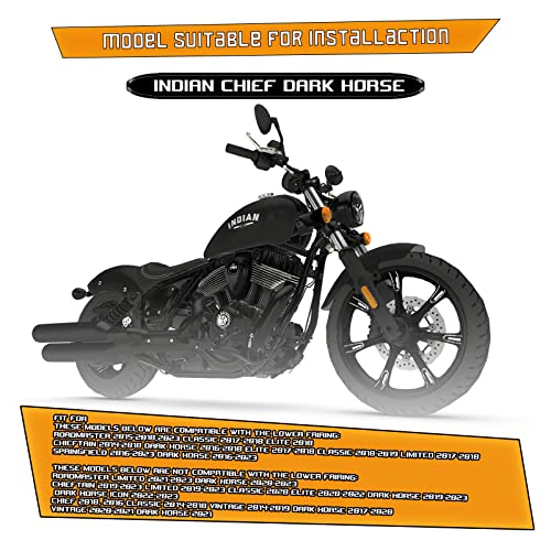 Kinglemc Crash Bar Engine Guard Highway Freeway Bar for Indian Springfield Chief Chieftain Dark Horse 16-22; Chief Vintage 14-22; Indian 14-22 Chieftain; Chieftain Classic Springfield Dark Horse 18-22