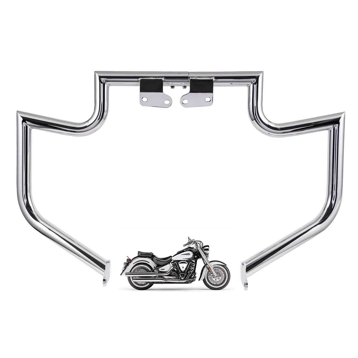 Gamyipp 1.5" Fat Crash Bar Engine Guard Highway Freeway Bar for Yamaha XV 1600 XV 1700 XV1600 XV1700 RoadStar Wild Star Midnight Silverado Warrior (Chrome)