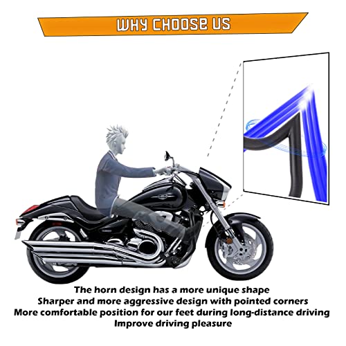 Kinglemc Mustache Engine Guard Highway Crash Bar for Suzuki Boulevard M109 M109R 06-2020 (Mustache Black)