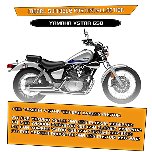 Kinglemc Crash Bar Engine Guard Highway Freeway Bar for Yamaha VStar dragstar 400 650 (Mustache Silver)