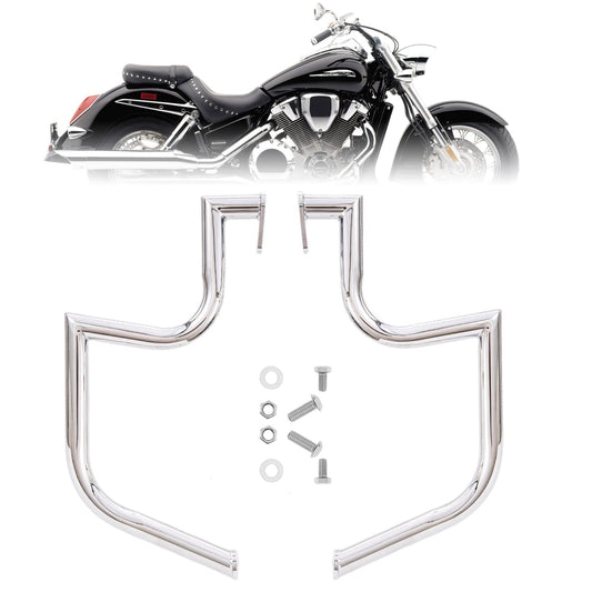 Kinglemc Crash Bar Engine Guard Highway Freeway Bar for VTX 1800 VTX1800N VTX1800R VTX1800S VTX1800 Honda (Silver)