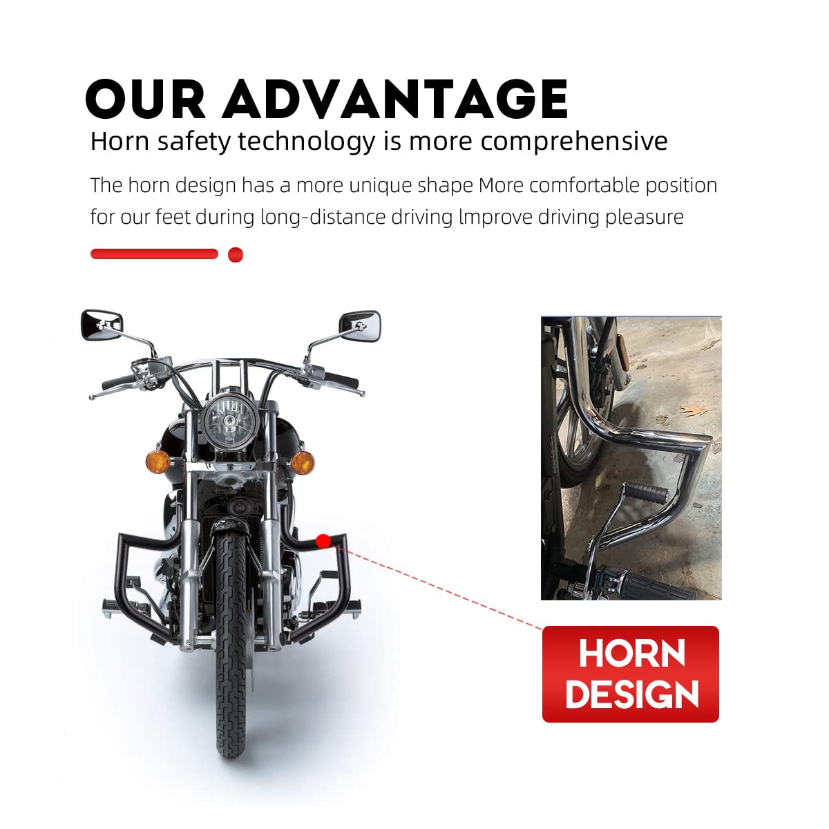 Gamyipp 1.5" Fat Crash Bar Engine Guard Highway Bar for Kawasaki Vulcan 900 VN900 Classic Custom 2006-2022 (Matte Black)