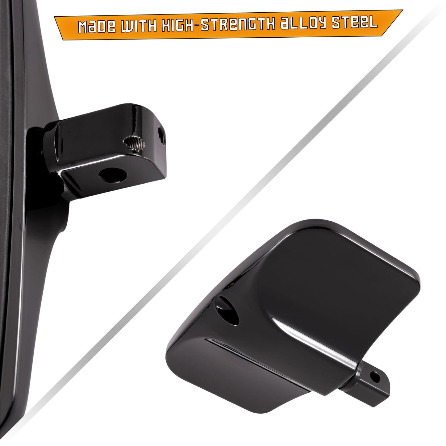 Kinglemc Chome Front Rear Rider Passenger Floorboard FootPeg for Kawasaki (Skull 7.9 * 4.5", Black)