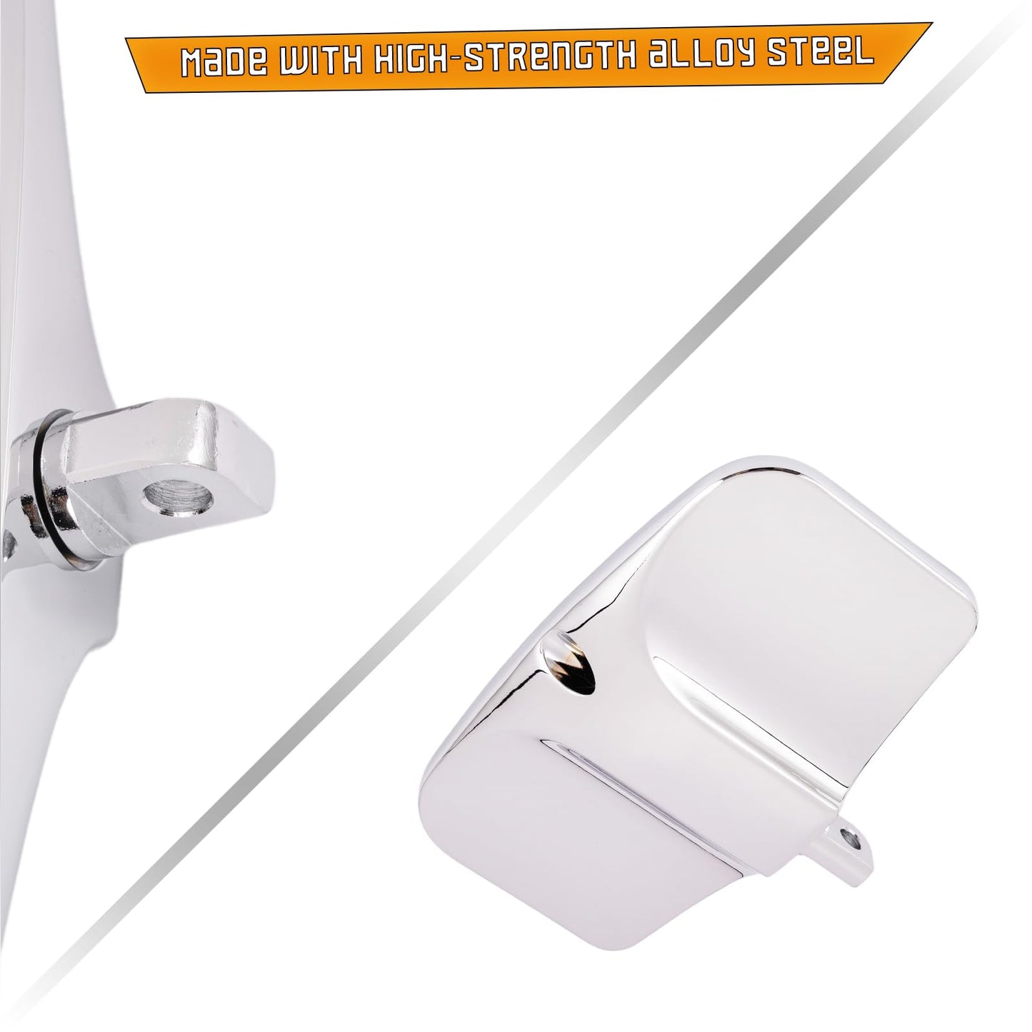 Kinglemc Front Rider Rear Passenger Position Floorboards Footboard Footpeg for Harley Dyna Touring Softail Sportster 883 1200 (Skull 7.9 * 4.5", Silver)