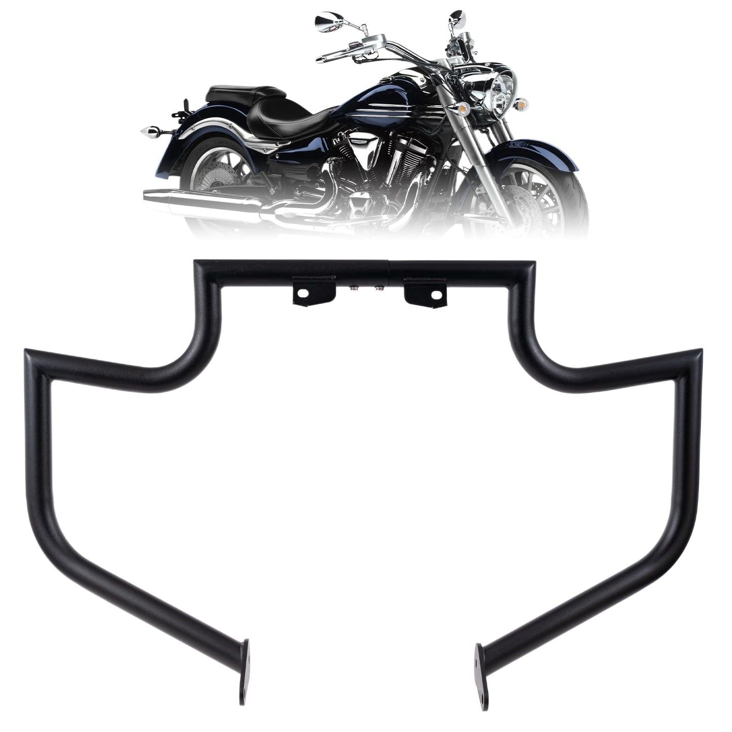 Kinglemc Crash Bar Engine Guard Highway Bar for Yamaha XV1900 XV 1900 Roadliner Raider Stratoliner (Matte Black)