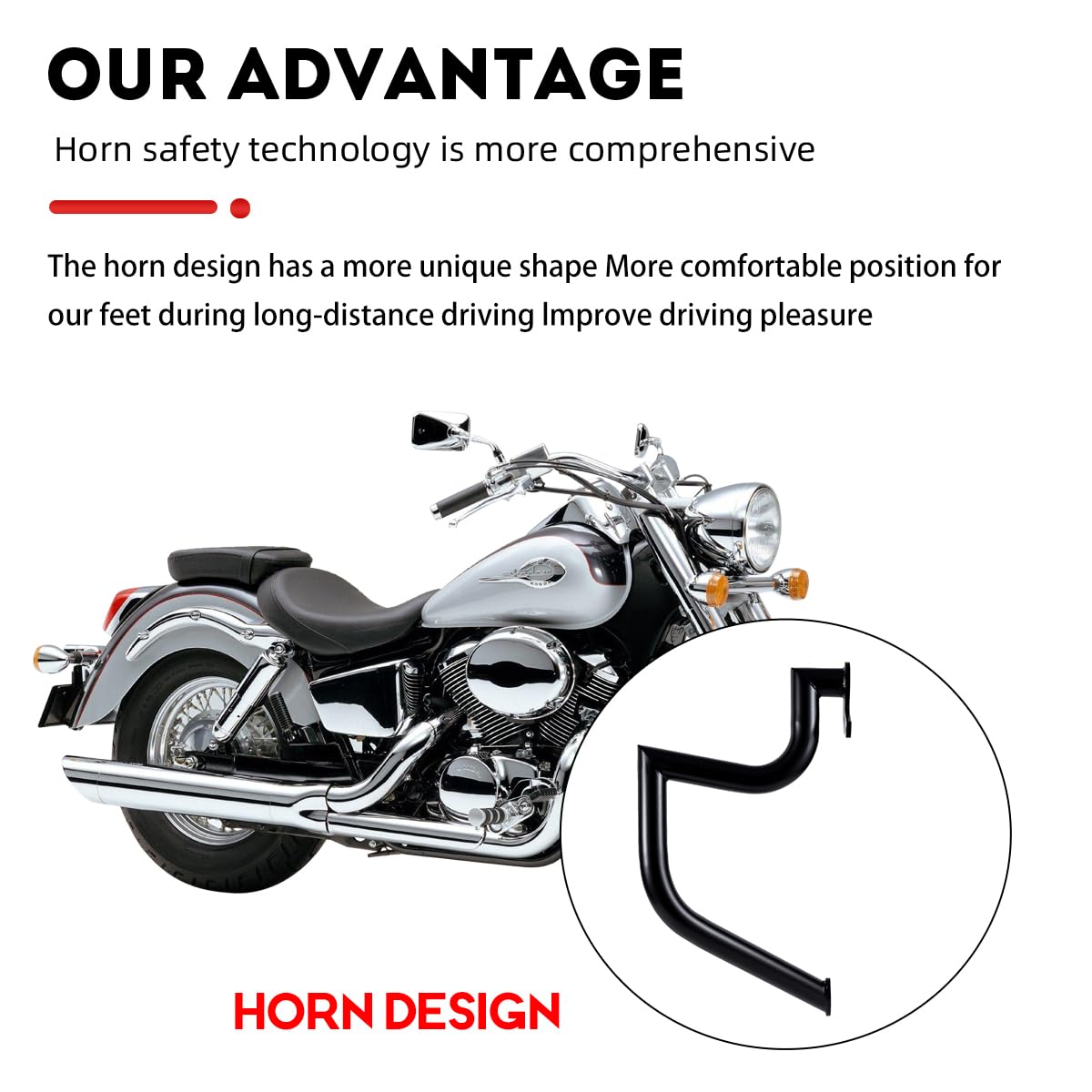 Gamyipp 1.5" Crash Bar Engine Guard Highway Bar for Honda VT750C VT750CSE Shadow Aero; VT750C2B Shadow Phantom; VT750CA Shadow Aero ABS; VT750C2 Shadow Spirit; VT750C2B Phantom (Matte Black)