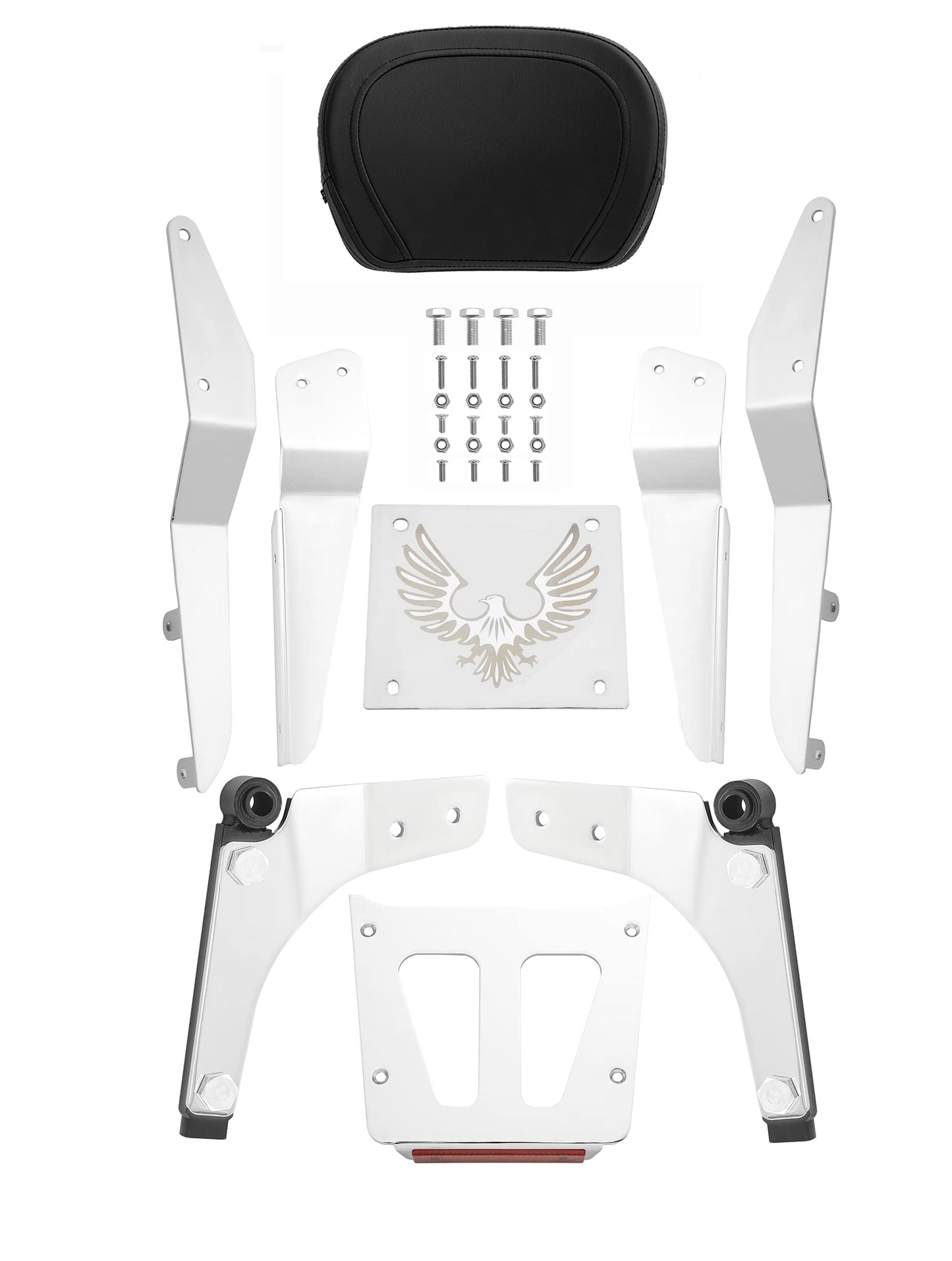 Kinglemc Powersports Sissy Bar with Backrest Luggage Rack for Suzuki Marauder 800 VZ800 1997 to 2007