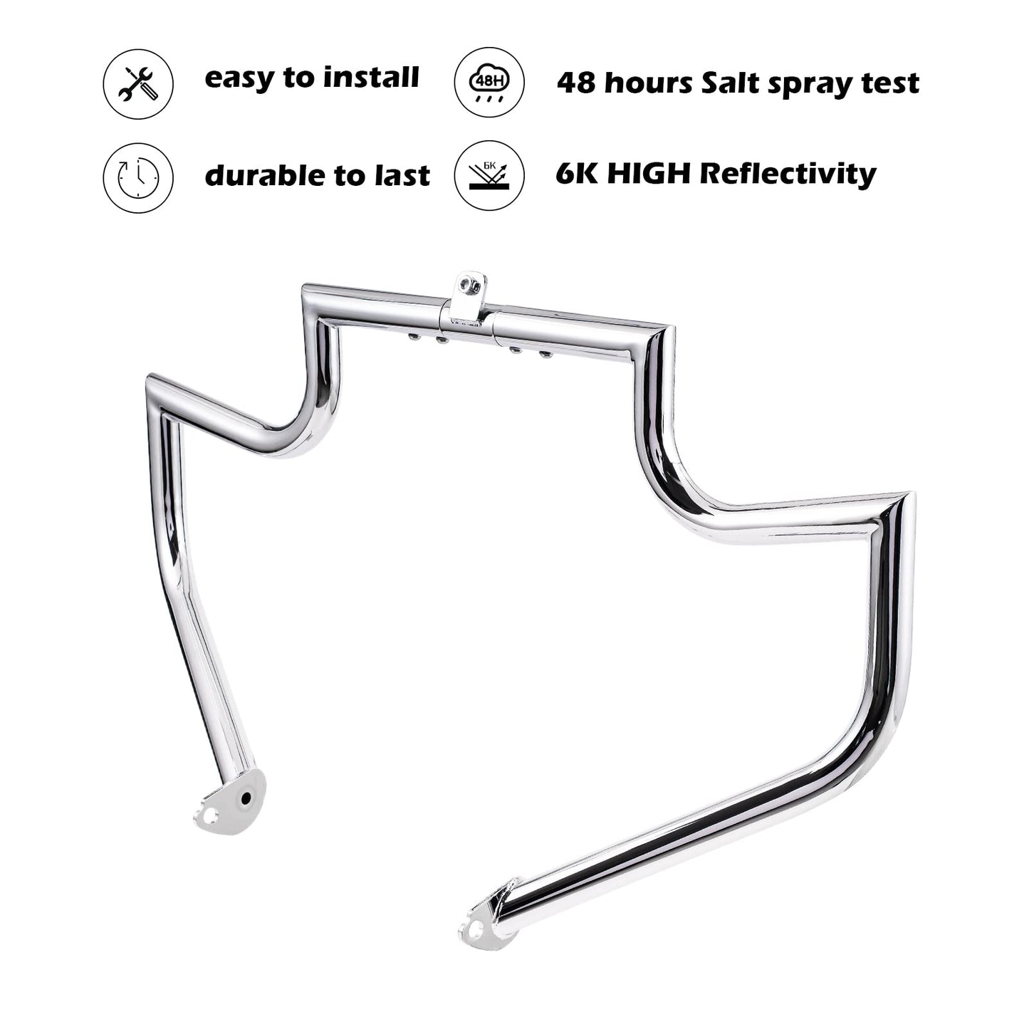 Kinglemc Crash Bar Engine Guard Highway Bar for Harley Davidson Touring Road King Street Glide Electra Glide CVO and Trike Models 97-08 (Silver)