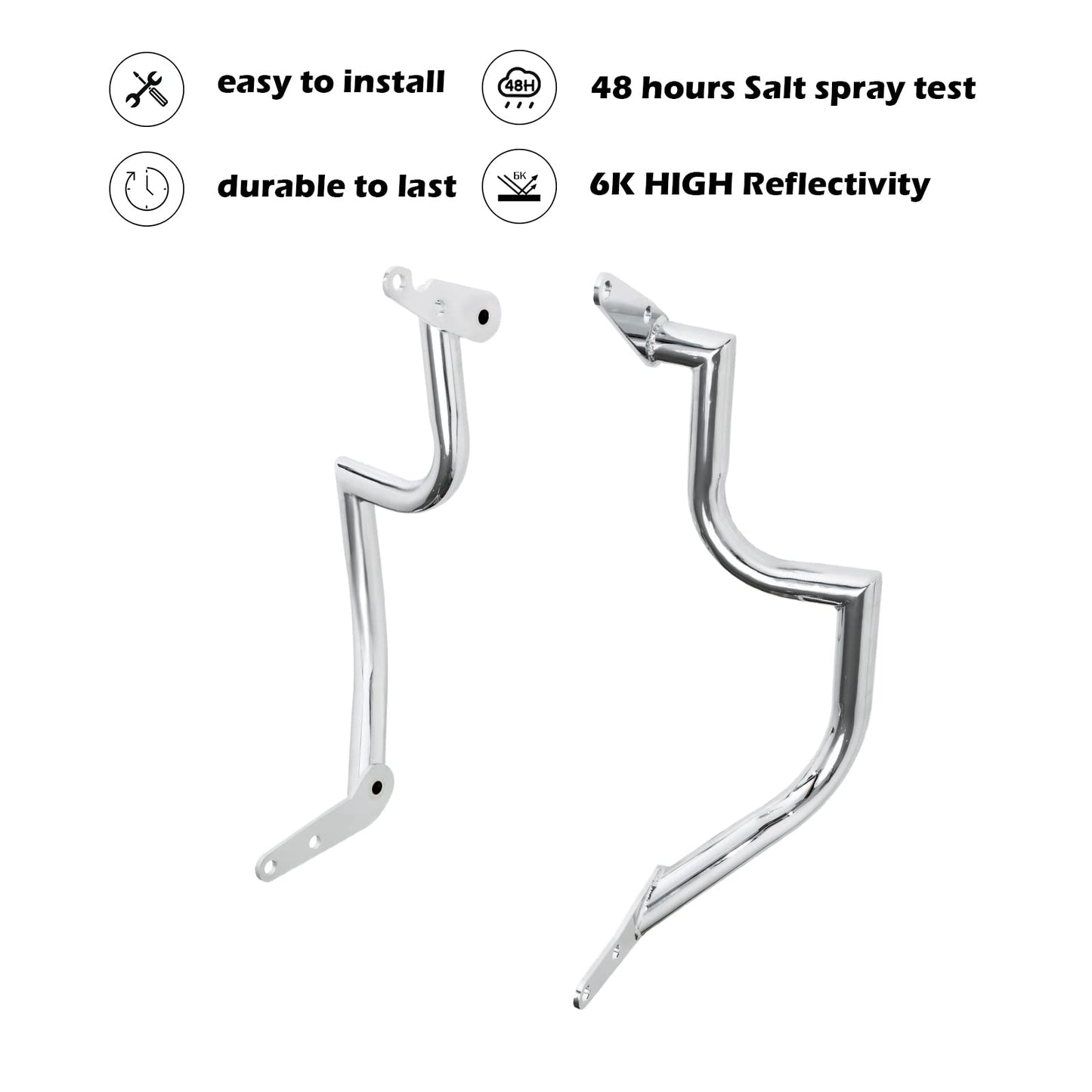 Kinglemc Engine Guard Highway Freeway Crash Bar for Yamaha Vstar Xvs 1100 Classic Custom Silverado(Silver)