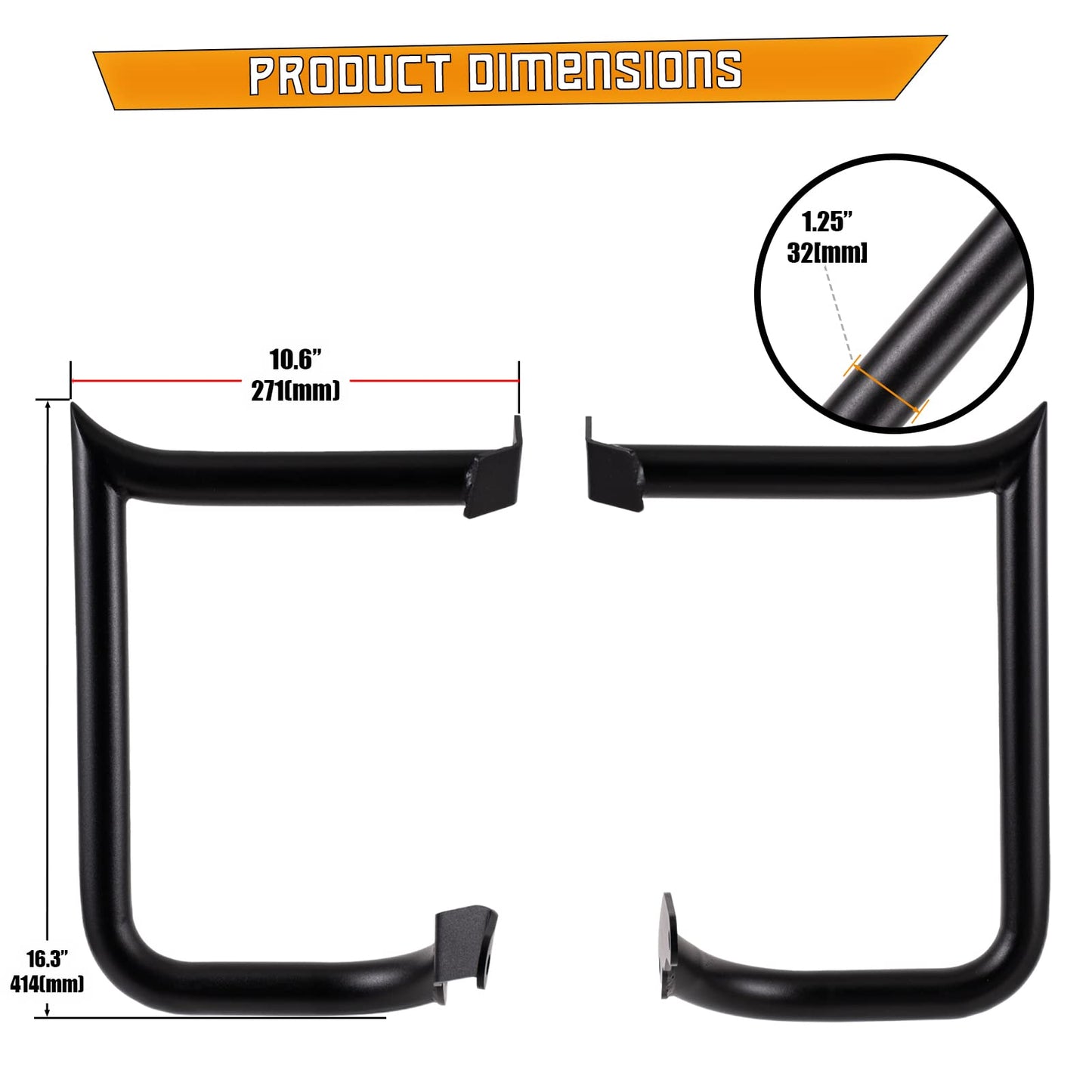Kinglemc Rear Saddlebag Guard Crash Bar for Harley Softail Heritage Springer FLSTS 1993-1999