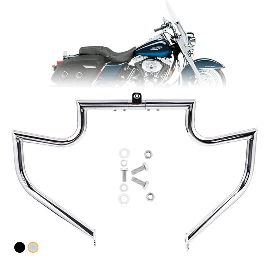 Kinglemc Crash Bar Engine Guard Highway Bar for Harley Davidson Touring Road King Street Glide Electra Glide CVO and Trike Models 97-08 (Silver)