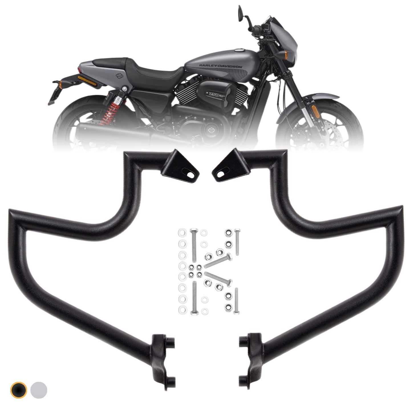 Kinglemc Crash Bar Engine Guard Highway Bar for Harley Davidson XG Models,Street 500 750 XG750 XG500 2015-2020(Black)