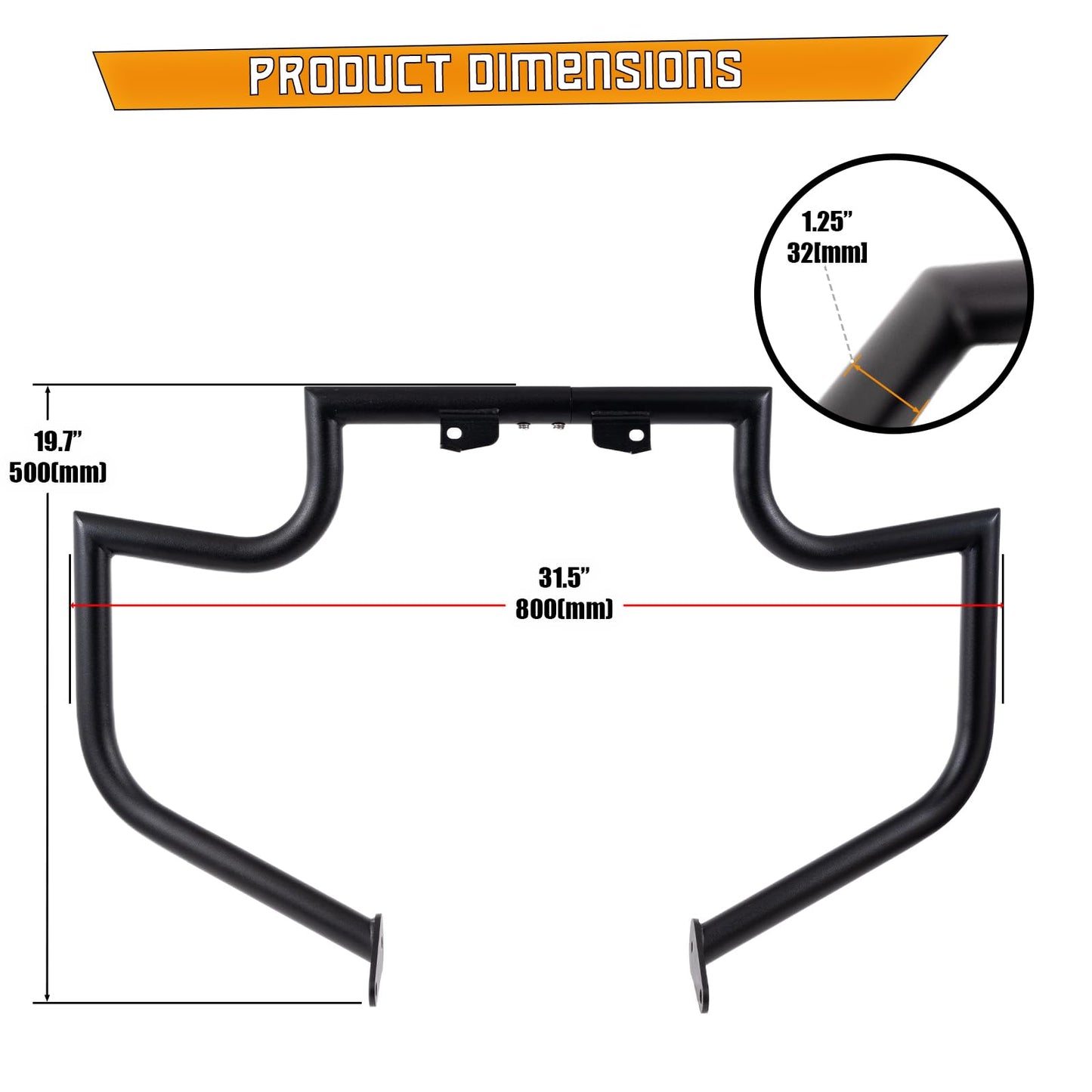 Kinglemc Crash Bar Engine Guard Highway Bar for Yamaha XV1900 XV 1900 Roadliner Raider Stratoliner (Matte Black)