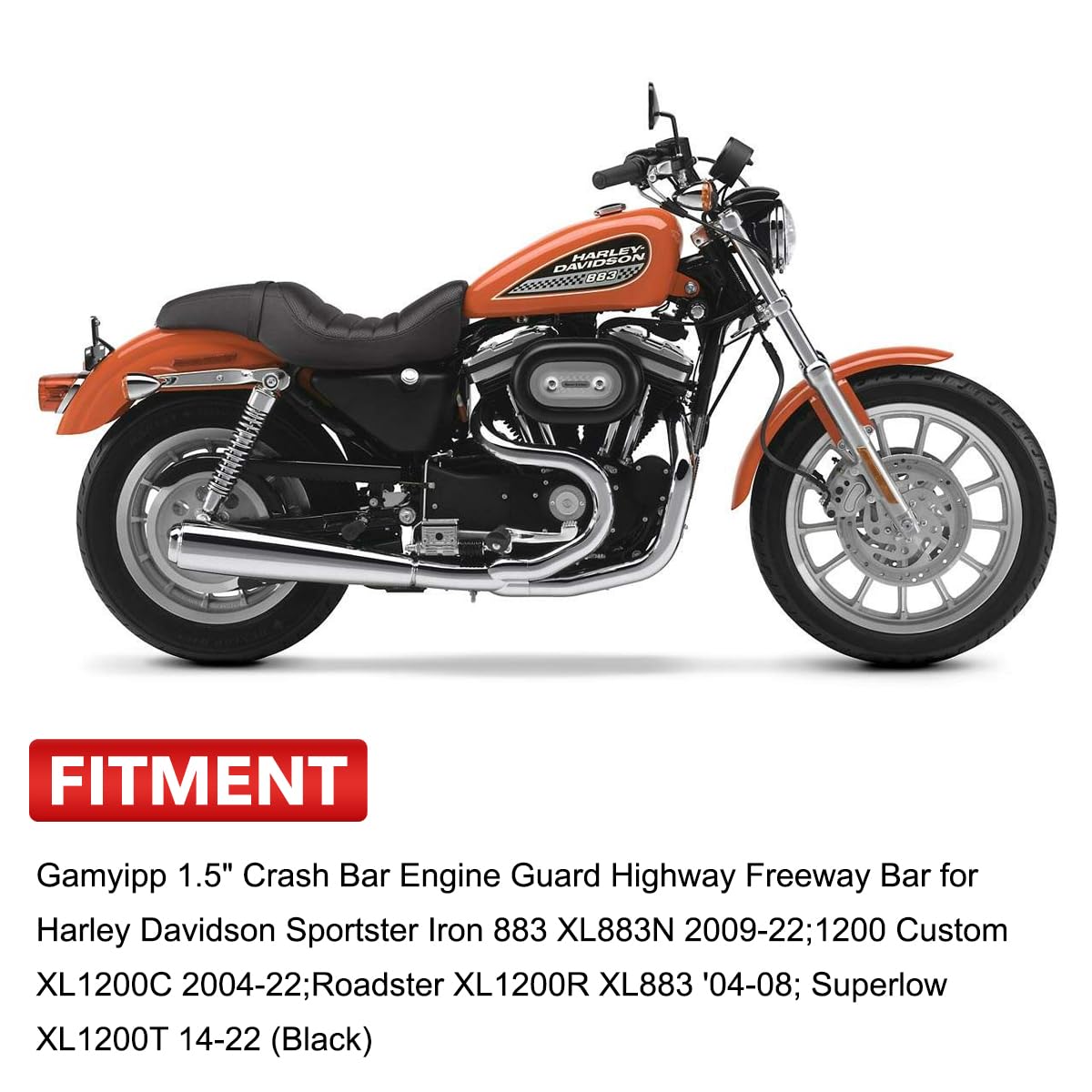 Gamyipp 1.5" Crash Bar Engine Guard Highway Freeway Bar for Harley Davidson Touring Road Glide Road King Street Glide Electra Glide CVO and Trike Models (Fit for 2009-2023 Touring, Chrome-C)